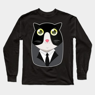 a Cat born with Tuxedo suit Long Sleeve T-Shirt